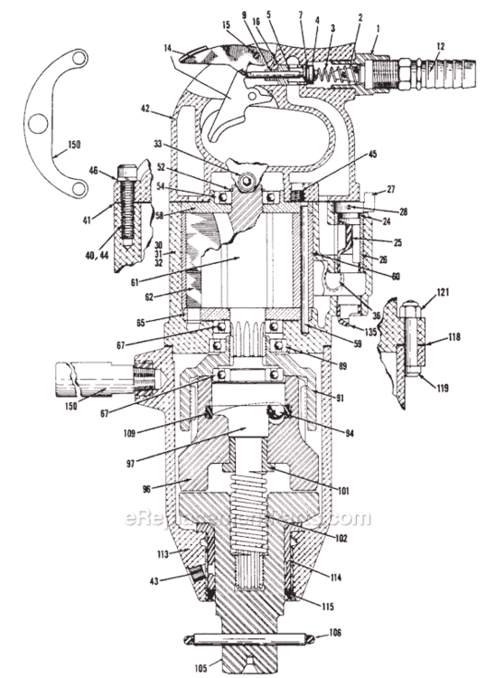Page A Diagram and Parts List for CP0614 T020022 Chicago Pneumatic Wrench